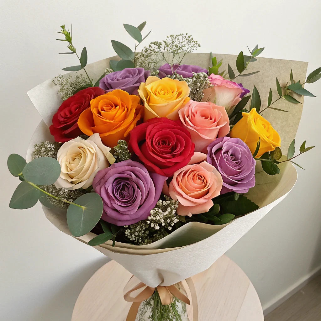 RAMO DE ROSAS MULTICOLOR | 12 ROSAS