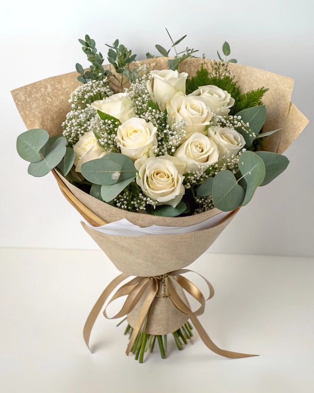 ramo de rosas blancas