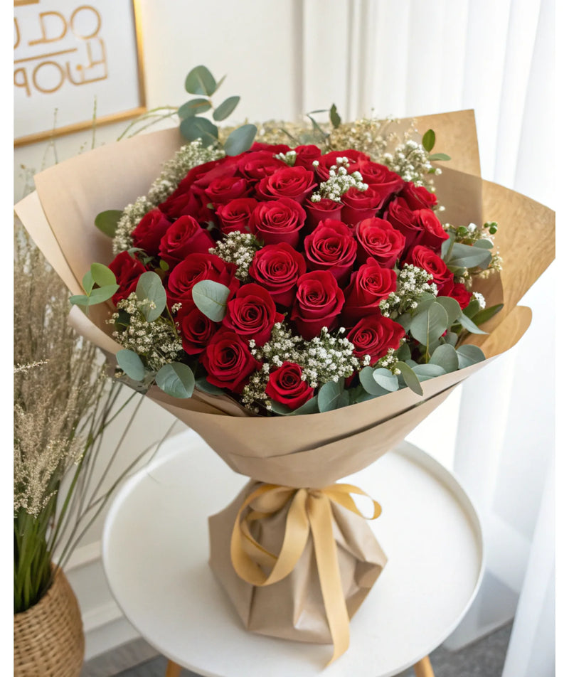 Ramo de 200 rosas rojas gigantes, ideal para bodas y ocasiones únicas