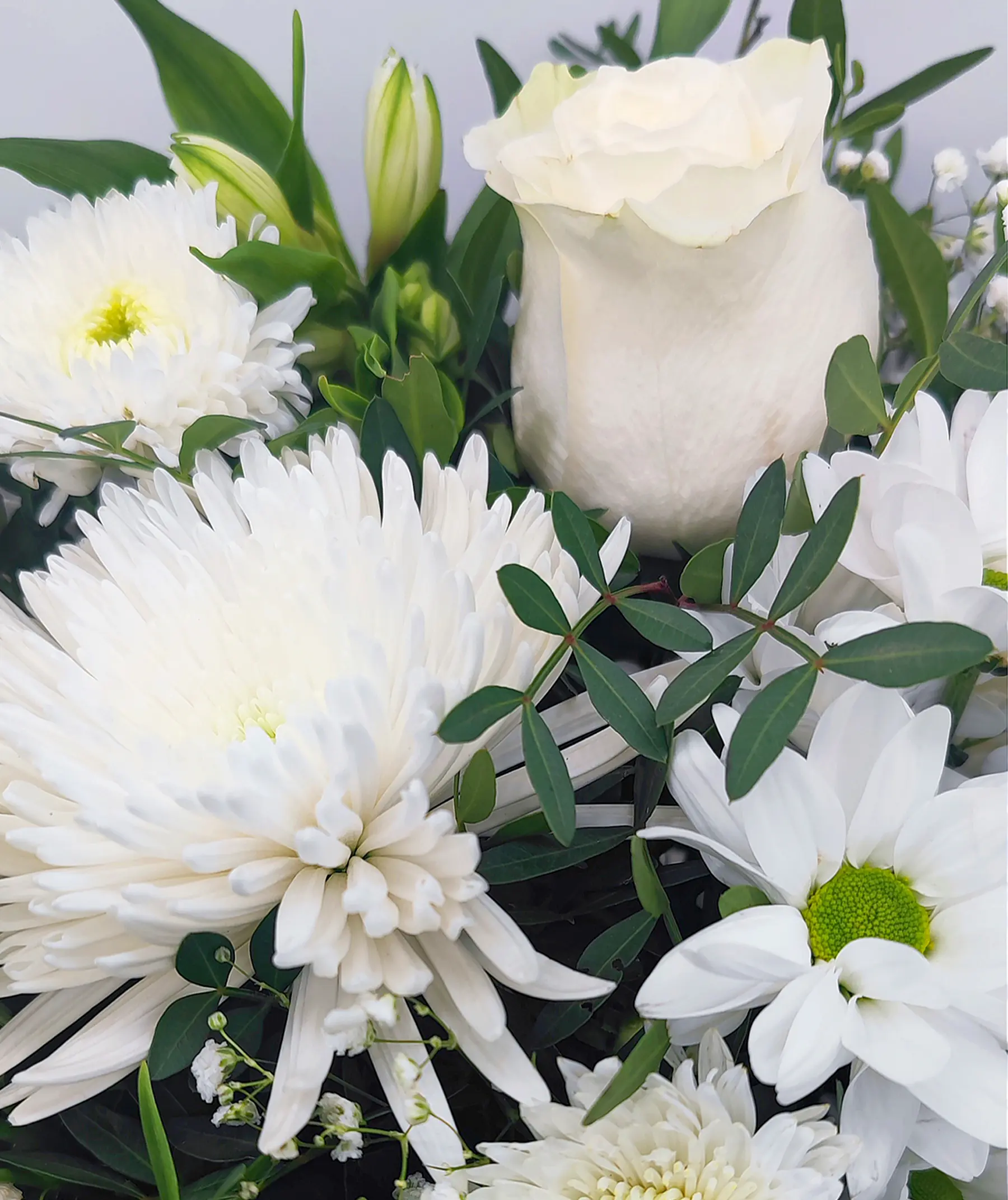 Ramo de flores en colores blancos