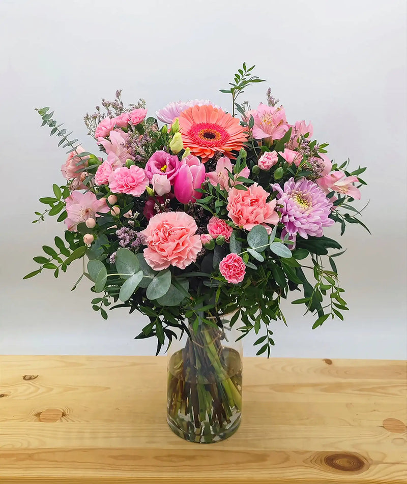 Ramo de flores en tonos rosa FLP