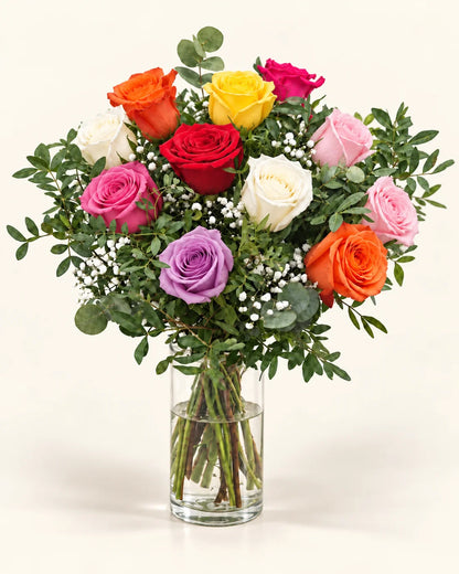 RAMO DE ROSAS MULTICOLOR | 12 ROSAS